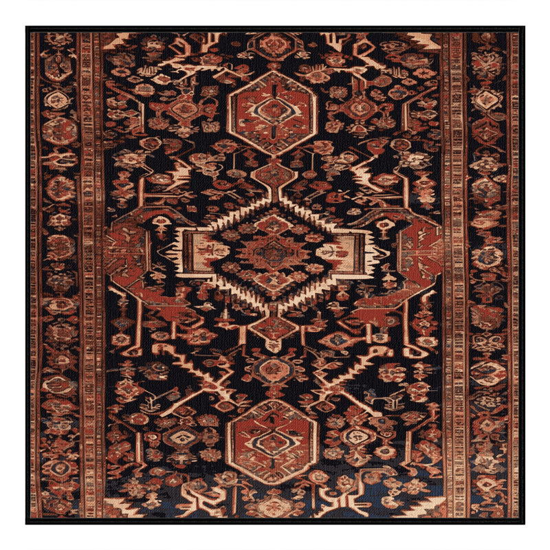 Tapis brun lavable à la machine, Carré 8 pi