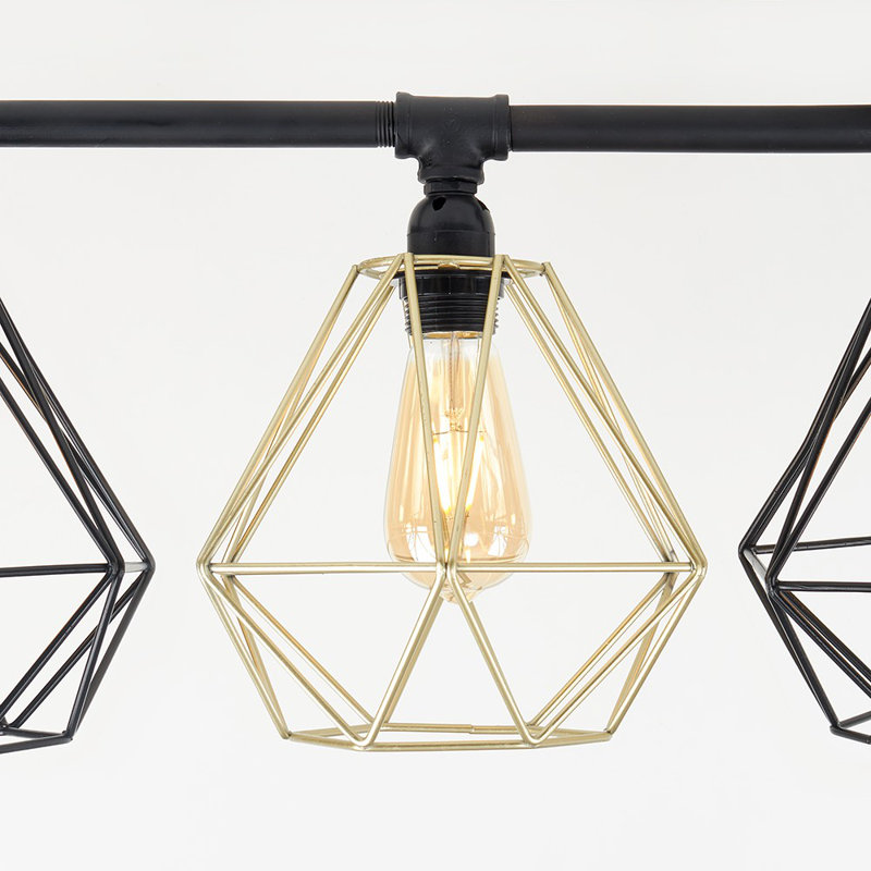 Hanley Flush Mount, Black/Gold, No