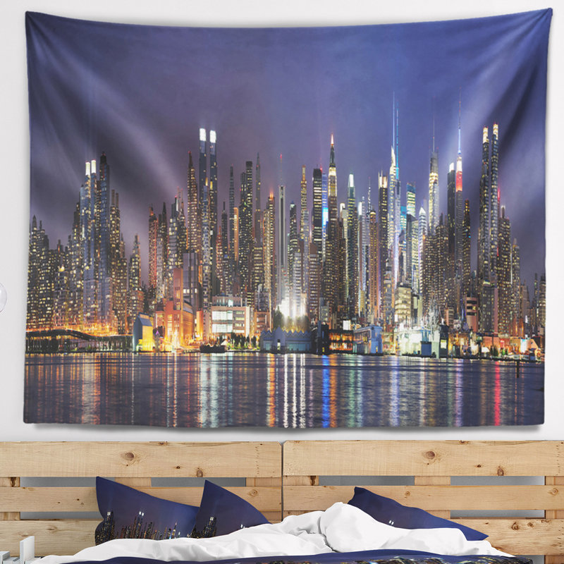 Photo de paysage urbain tapisserie midtown skyline de manhattan, H 50 po x l 60 po