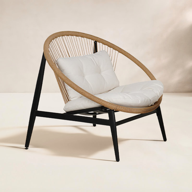 Crowne Wicker Papasan Outdoor Lounge Chairs