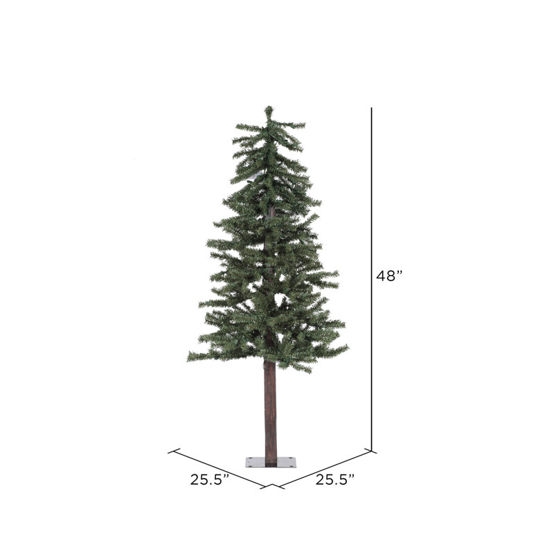Tiny Green PVC Alpine Artificial Christmas Tree with Lights