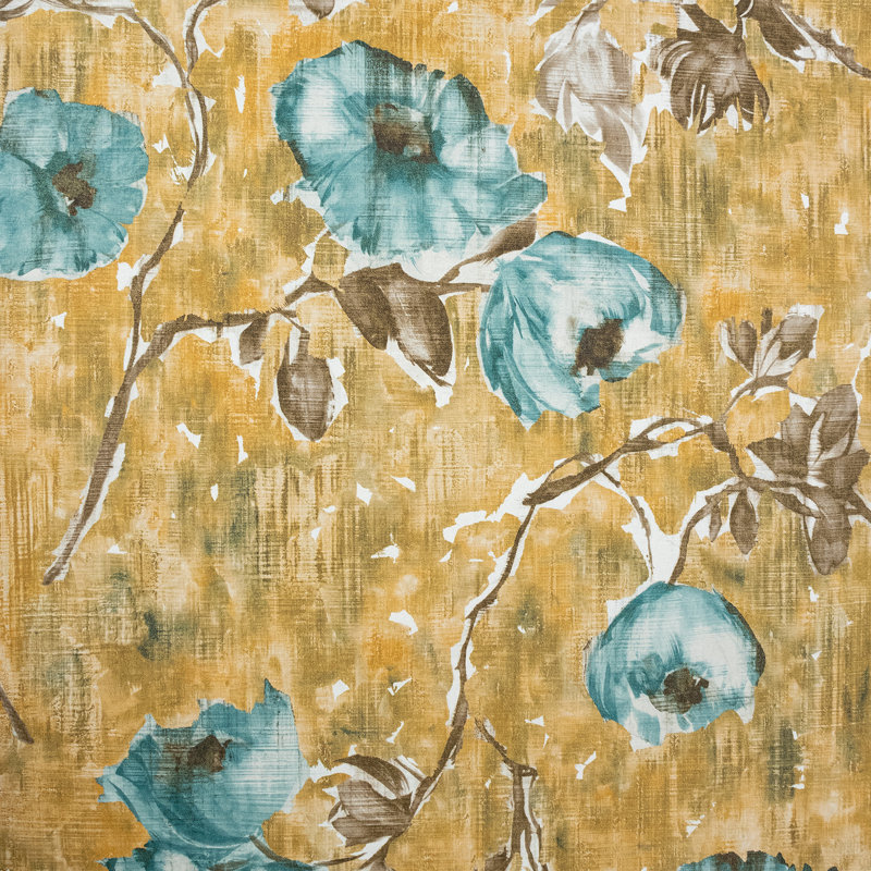 Julie Feels Home Collection Glitter/Shimmer Large Petunia Flowers Wallpaper Roll, 110.2'' W x 9.8' L, Petrol Honey