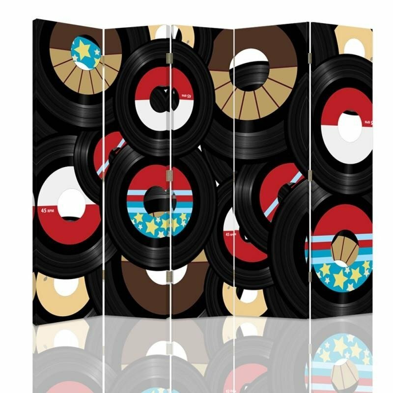 Paravent 360° Rotatable Vinyls Canvas mit 5 Paneelen