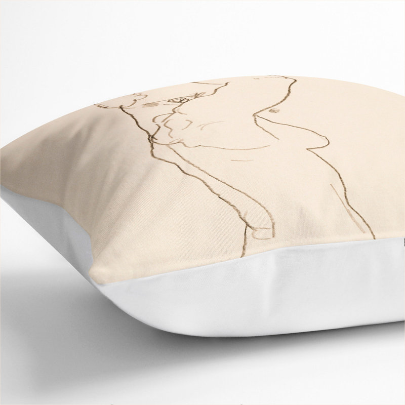 Study Of A Naked Woman Vol.1 Square Throw Cushion, 55cm H x 55cm W x 20cm D, White