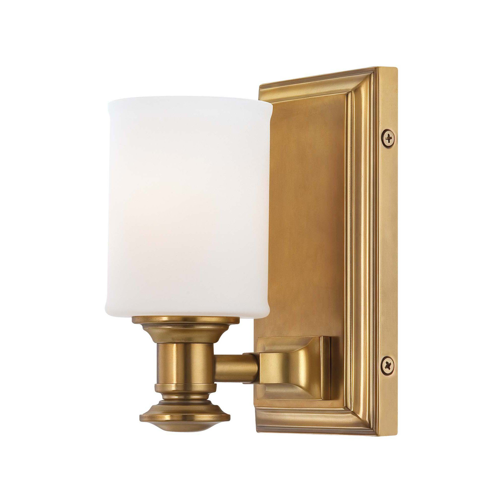 Everlee Single Frosted Bath Sconce, Liberty Gold