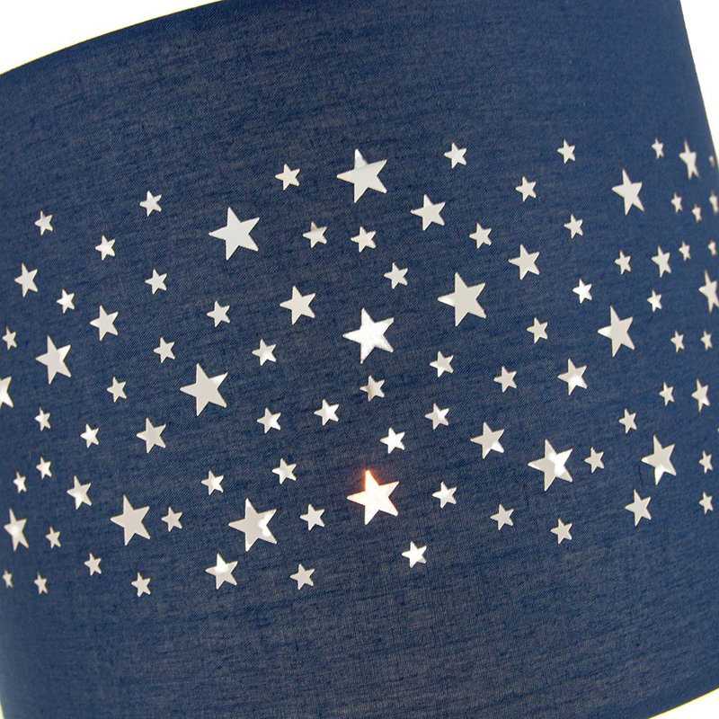 Stars Decorated Children/Kids Soft Cotton Bedroom Pendant or Lamp Shade, Blue