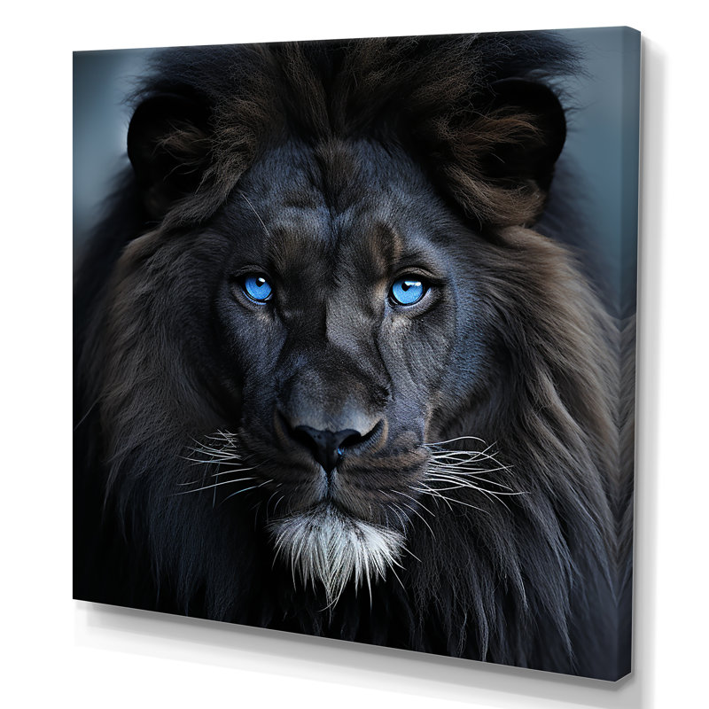 Décoration murale lion de minuit, Toile tendue, H 30 po x l 30 po x P 1,5 po