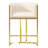 26" Counter Height Bar Stool Set of 1 Barrel Counter Stool With Backrest,Off White PU Leather Metal-993043390-1004672875