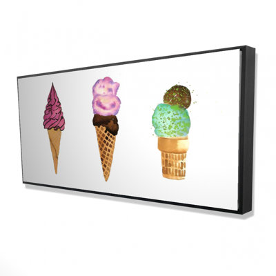 Ice cream cones - 24"x48" Framed canvas