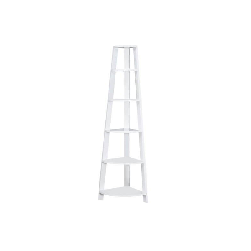 Bibliothèque blanche à 5 niveaux pour couloir - moderne, utilisation de coin