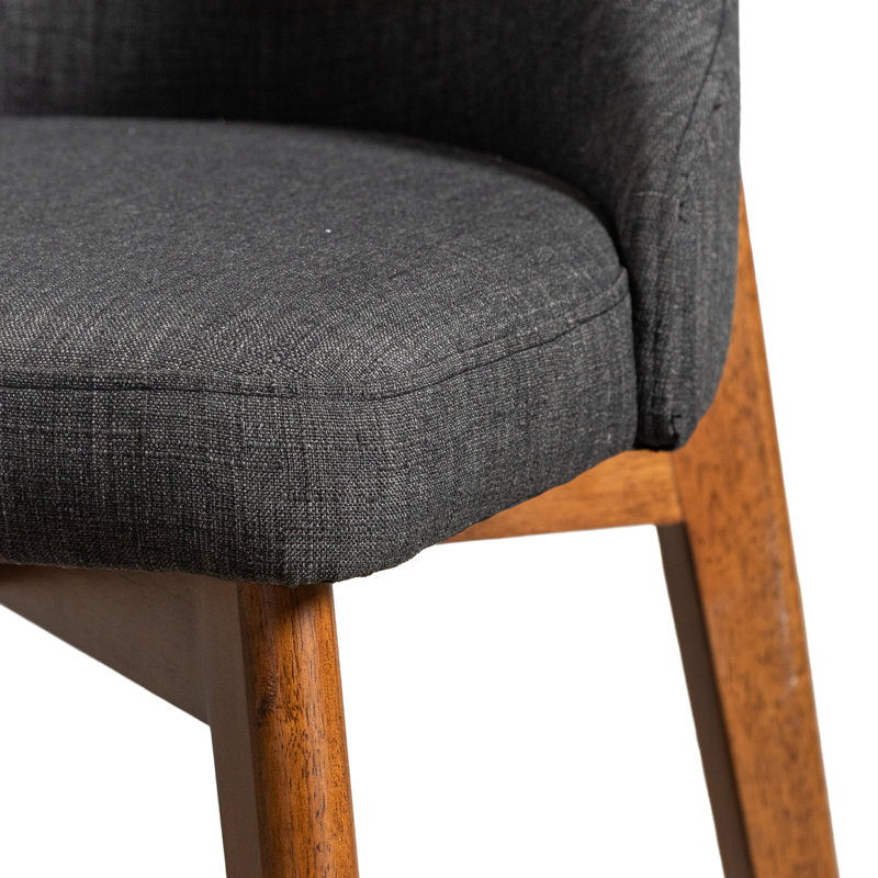 Ladaker Dining Chairs Kitchen Chairs with Wood Legs, Walnut, Dark Gray