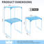 Ensemble de 2 tablettes casiers empilables en métal, bleu, 10 x 11 x 12 pouces-134589358