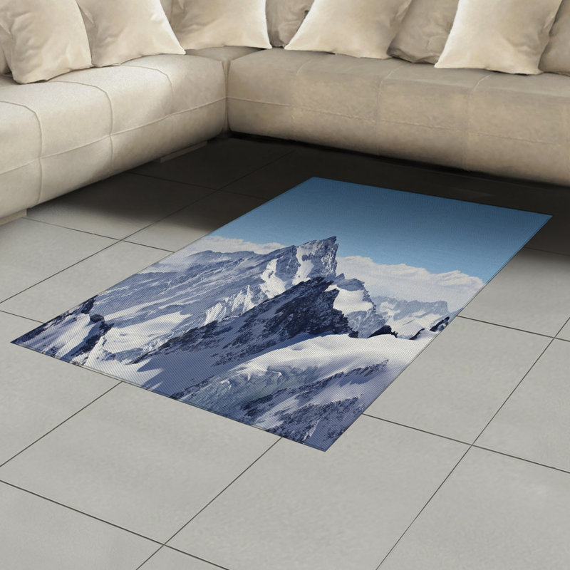 Winter High Density Long Fiber Poly Threads Decorative Area Rug Carpet, Rectangle 4' x 5'8"