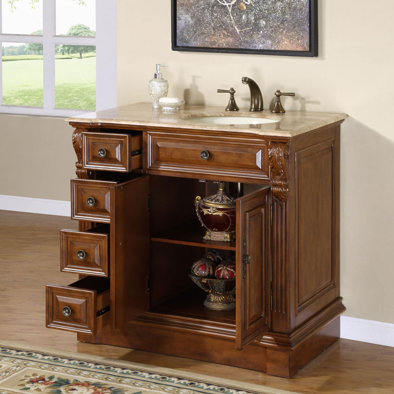 Ensemble de meuble-lavabo simple 38 po Tacoma, Lavabo à droite