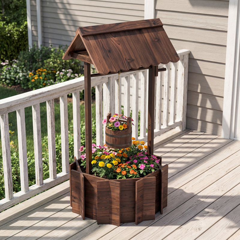 Arlmont & Co., seau d'extérieur en bois, seau à fleurs, pot de fleurs, jardin, décoration intérieure