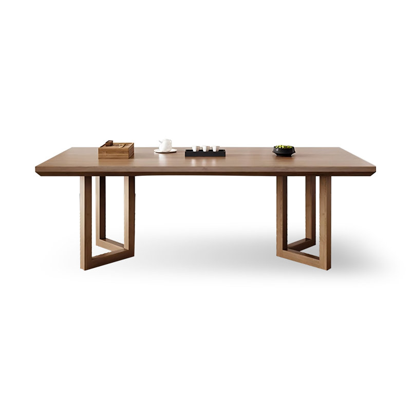 Brown Rectangular Solid Wood Dining Table, 29.53"H x 78.74"L x 31.5"W