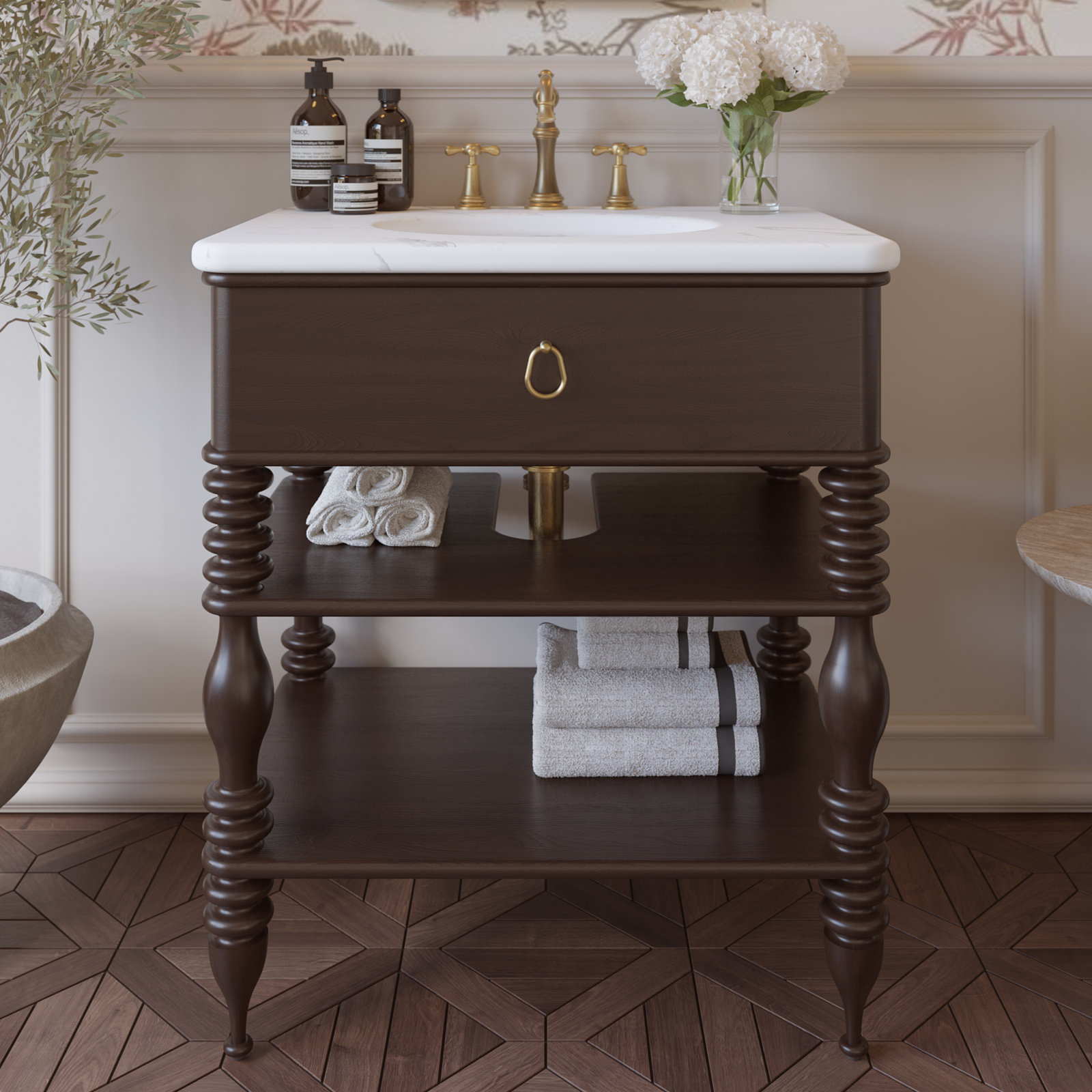 Darla Oak Bathroom Vanity, 30"