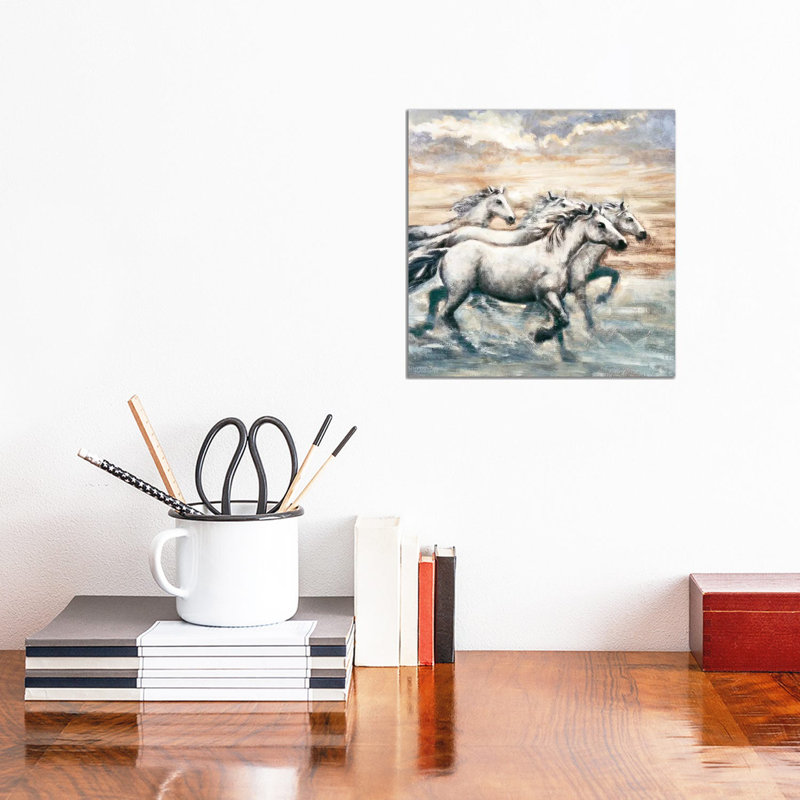Running Horses II by Ralph Steele - Wrapped Canvas Gallery-Wrapped Canvas Giclée, 30.48 cm H x 30.48 cm W