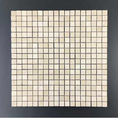 Carreau de mosaïque en marbre poli beige royal 5/8 po x 5/8 po
