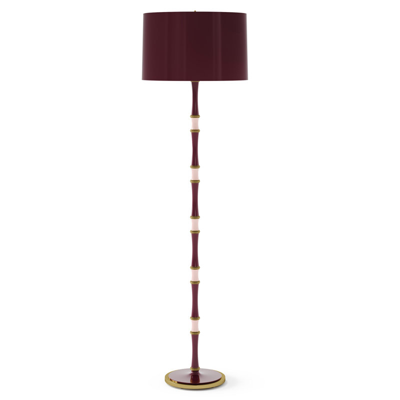 Kane 64.50'' Jungle Traditional Floor Lamp, Purple