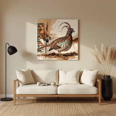 Art mural en métal beige de Southwestern
