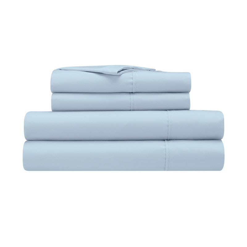 Simply Clean Antimicrobial Microfiber Sheet Set, Twin, Light Blue