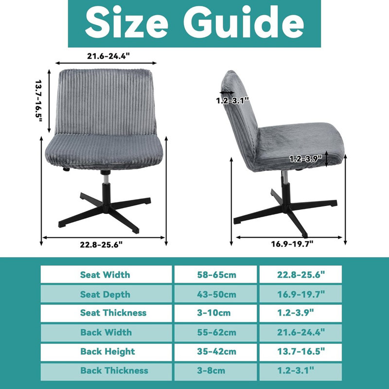 Housse pour fauteuil de bureau Livego, Polyester gris