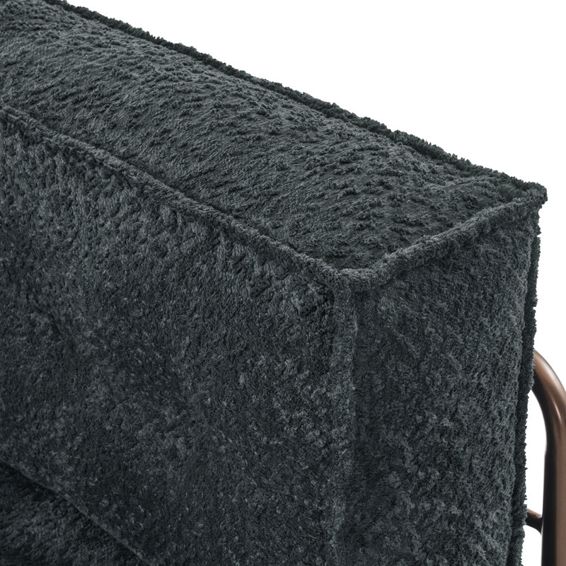 Fauteuil d'angle large Kevene 36,2, Fausse fourrure grise
