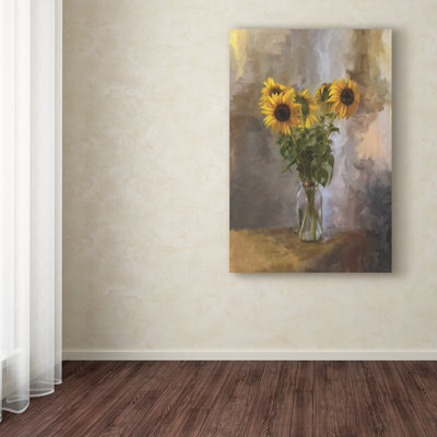 'Five Sunflowers' Print on Wrapped Canvas