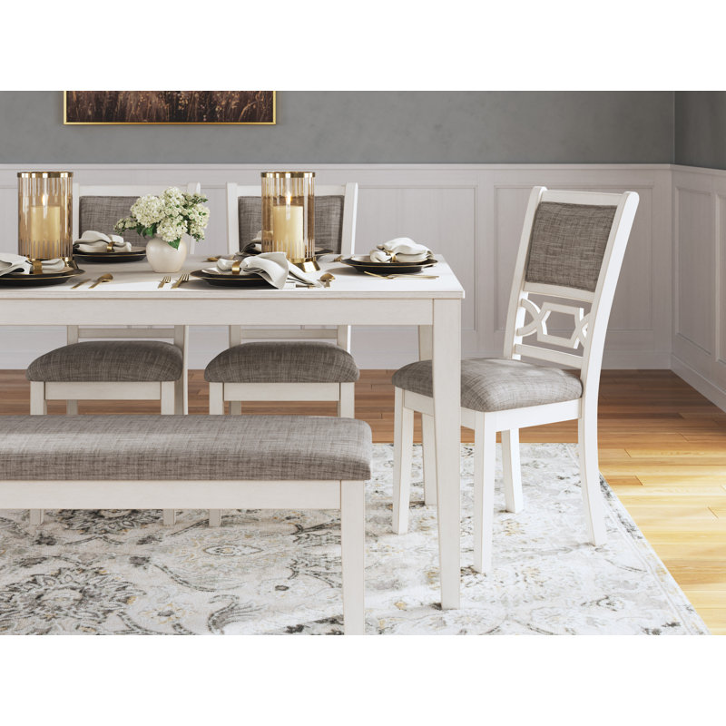 Damonee Dining Table And 4 Chairs And Bench (Set Of 6)