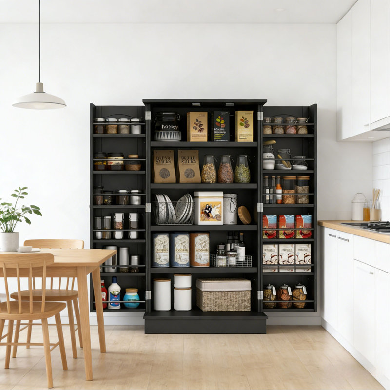 Armoire de cuisine moderne, armoire de cuisine, Noir
