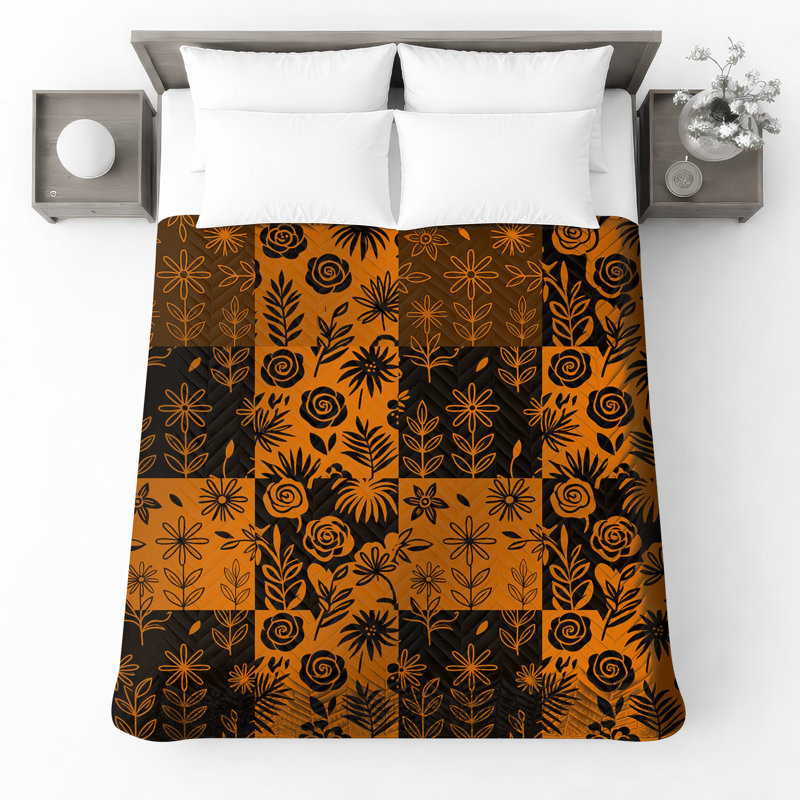 Couvre-lit matelassé à motif floral, Double
