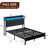 Bed Frame with Storage Headboard, Upholstered Platform Bed with Charging Station and LED Lights, Heavy Duty Metal Slats-265662779-266933118