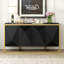 U_STYLE Buffet moderne en placage d'acajou avec pieds en métal uniques-2012186468