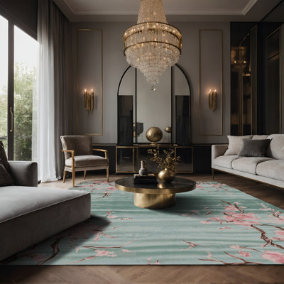 Tapis vert soyeux et moelleux