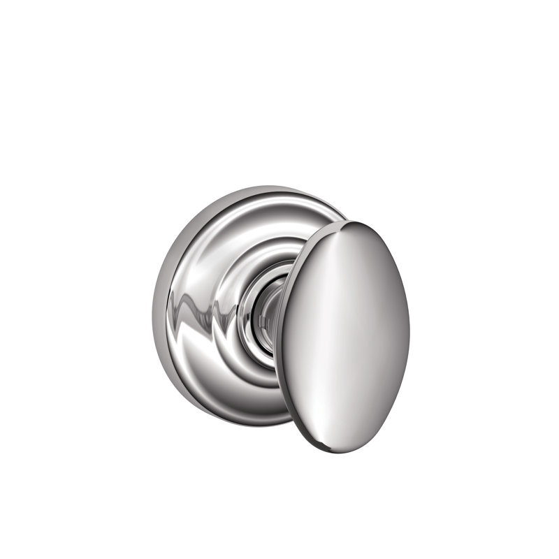 Siena Knob with Andover Trim Non-Turning Lock, Bright Chrome