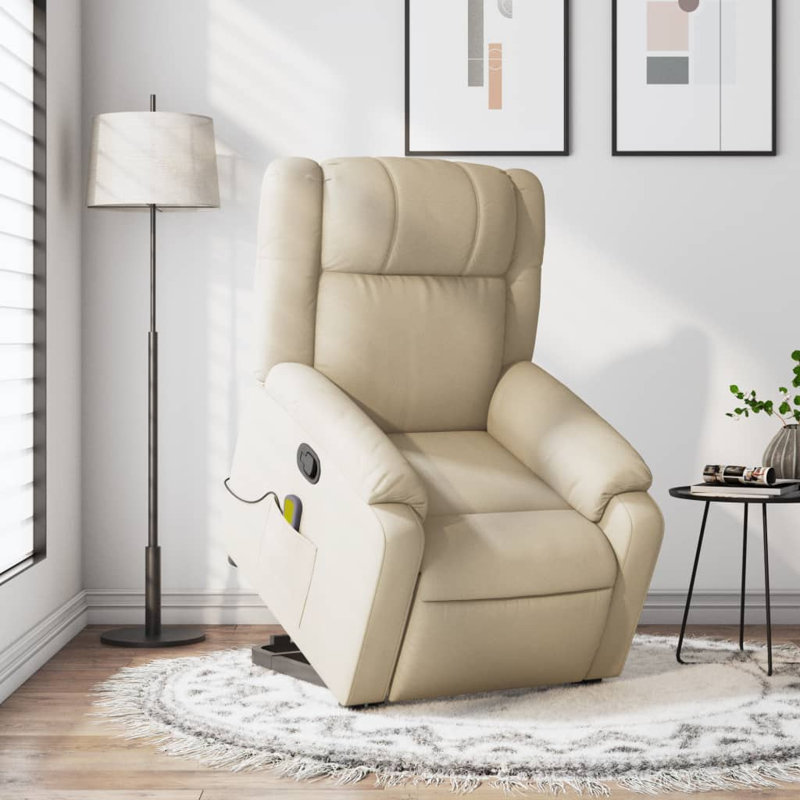 Fauteuil de massage, Polyester crème, Manuel