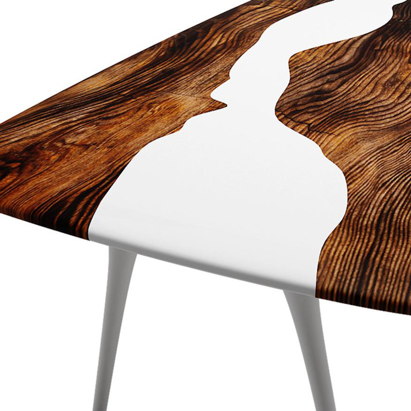 Table de salle à manger en bois massif Elysion, L 48 po x L 120 po