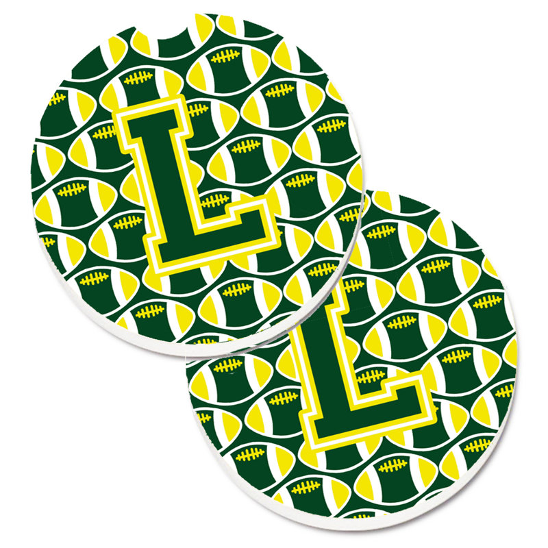 Sous-verre de football, L, Vert / Jaune