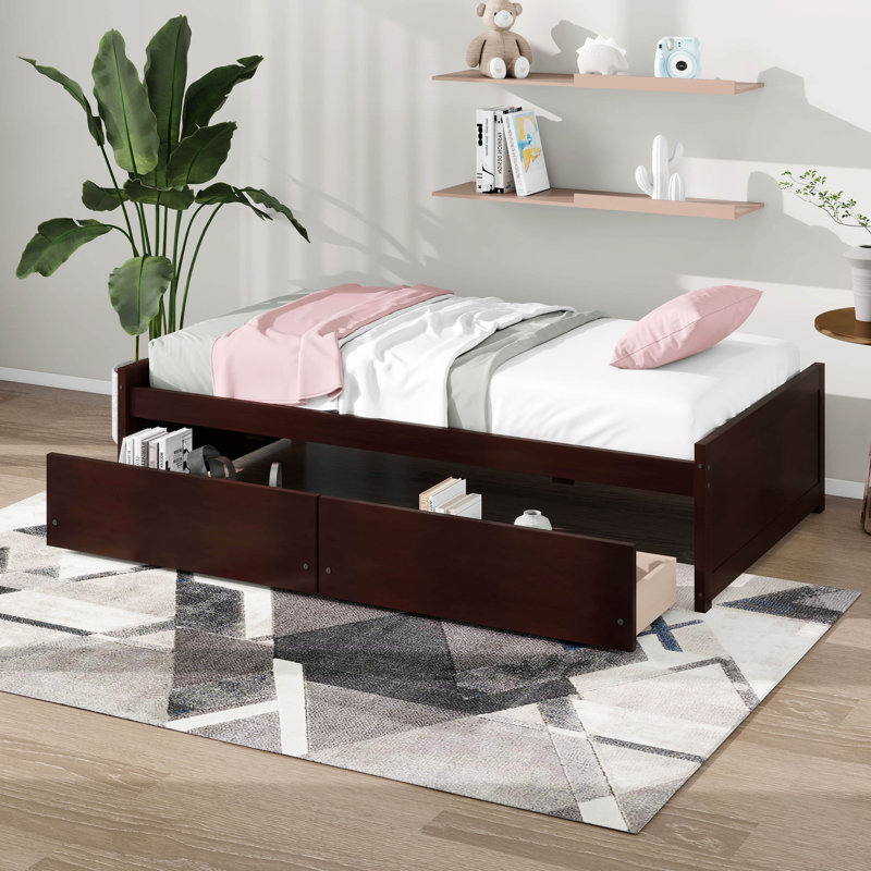 Lit simple avec rangement, lit de jour en bois avec tiroirs de rangement, lit capitaine fonctionnel pour les petites pièces