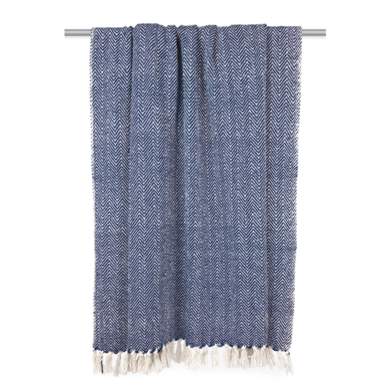 Jeté 100% coton , Bleu nautique