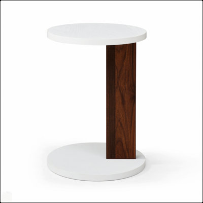 Table de bout en C, petite table d'appoint pour canapé, table de canapé avec cadre en bois pour le salon, la chambre à coucher, le chevet, rustique