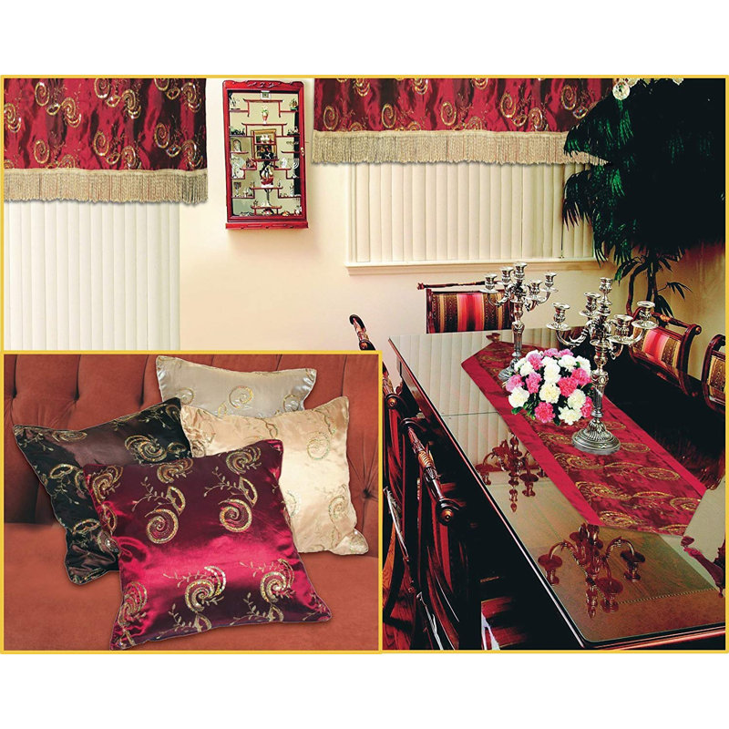  Housse de coussin brodée à paillettes brodées, Bourgogne