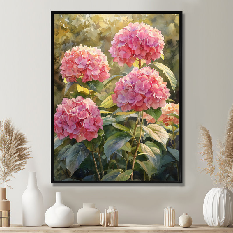 Alexis - impressions florales sur toile, Noir, Reproduction avec cadre flottant, H 20 po x l 12 po