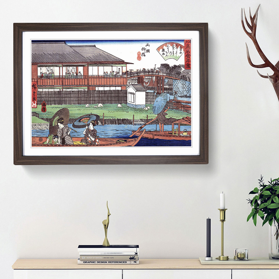 Ono at Ryogoku Yanagibashi by Utagawa Hiroshige - Picture Frame Painting Print