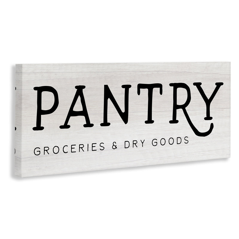 «Rustic Pantry Groceries Sign», art mural sur toile par Daphne Polselli, H 20 po x l 48 po