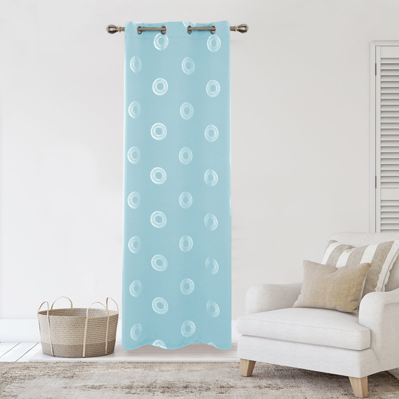Gudelia Room Darkening Curtain Single Panel, 42" W x 72" L, Sky Blue
