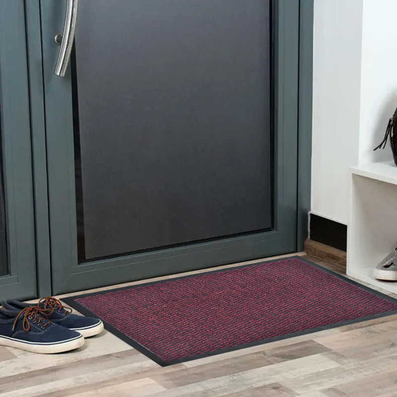 Tapis d'entrée intérieur antidérapant Lisa, L 24 po x L 32 po, Bourgogne