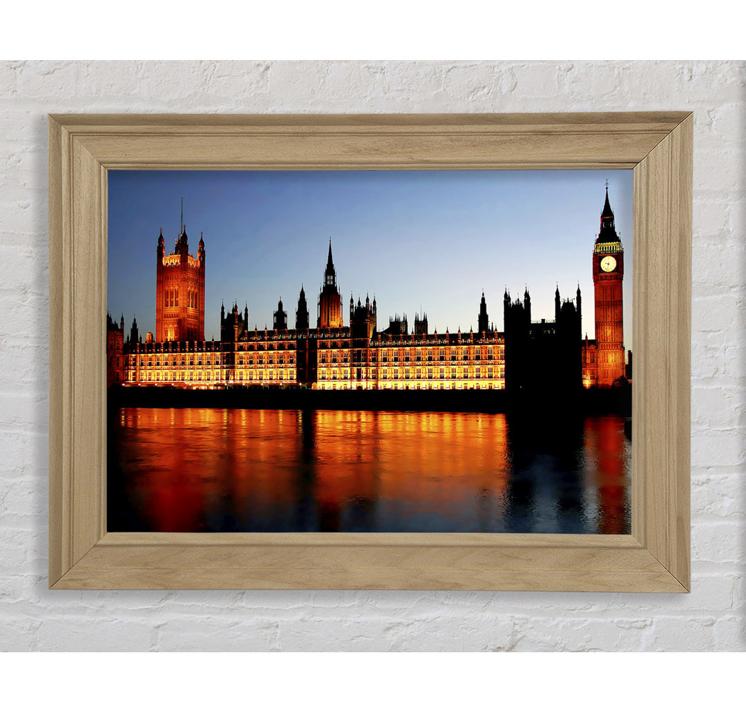 London Houses Of Parliament Reflections - Einzelner Bilderrahmen Kunstdrucke