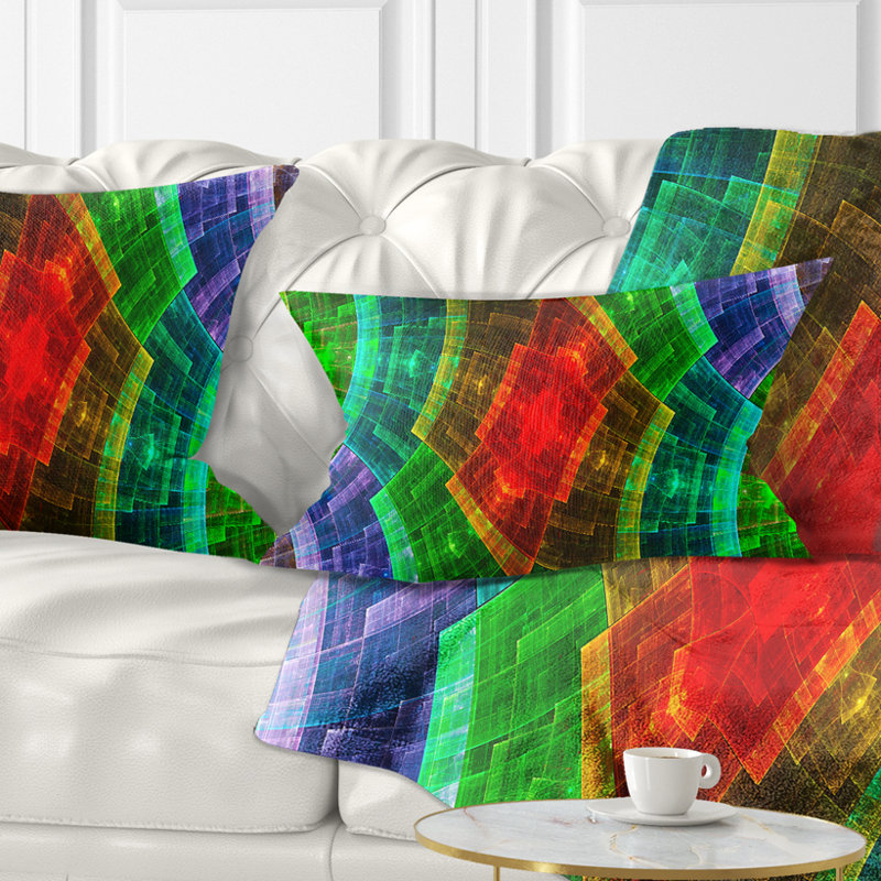 Coussin lombaire , Vert, rouge et mauve